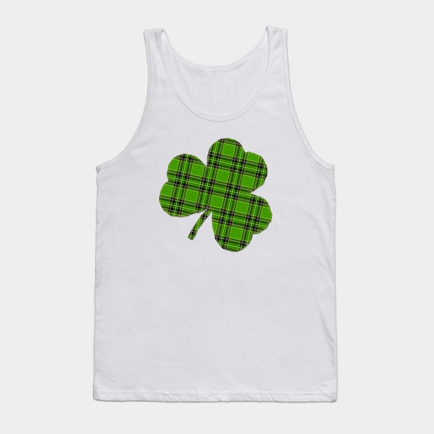 St Patrick's Day Irish Green Flannel Shamrock Tank Top by TBA Design